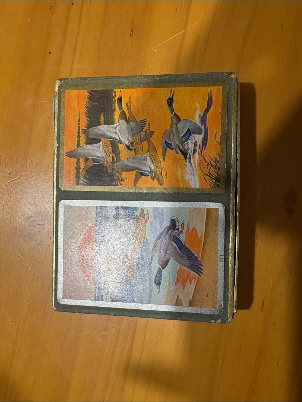 Vintage Duck Illustration Playing Cards Deck Box -